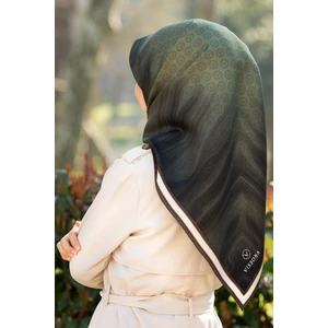 Haki Desen Tivil Ipek Eşarp 10659-0037