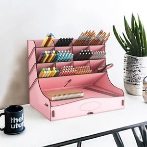 Chamber 12 Gözlü Büyük Boy Masaüstü Kalemlik Düzenleyici Çekmeceli Masaüstü Organizer A4 Evrak Rafı Ahşap Ofis Düzenleyici