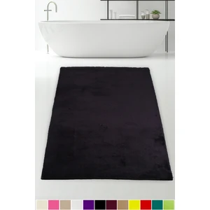 Bonny Home Elite Siyah 100X150 cm Köşeli Peluş Banyo Paspası Kaymaz Büyük Ebat Pufidik Banyo Halısı