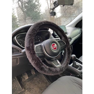 Yumuşak Tüylü Peluş Direksiyon Kılıfı Siyah