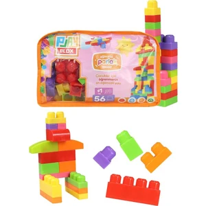 Toru Toys Play Blox Yapı Oyuncakları 56 Parça Çantalı Parlak Renkler Mega Blok Seti 2892