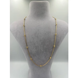 Zeyna Accessories Dorika Taşlı Zincir Çok Şık Kombin Parçası Antialerjik Çelik Kolye 55 cm