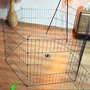 Köpek Oyun ve Eğitim Alanı Çit 60 cm 75 Cm 6'lı Panel Çit Siyah