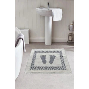 Bonny Home Soffy  Pamuklu Gri & Krem Ayak Paspası Ayak Havlusu 50X70 cm Banyo Paspası