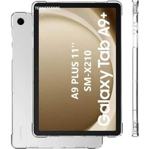 TEKNETSTORE Samsung Galaxy Tab A9 Plus 11 Inç Tablet Uyumlu Silikon Kılıf Şeffaf Köşe Korumalı SM-X210