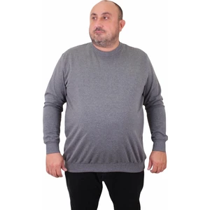 Moc Grande Mocgrande Büyük Beden Sıfır Yaka Classic Sweat 23216 Grı