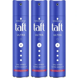 Saç Spreyi Ultra Güçlü 4 Güçlü & Dayanıklı Saçlar 250 ml x 3 Adet