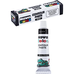 Siyah Kontür Boyası 25 ml 1 Adet Cam Vitray Boyası Kontur Siyah Vitray Çalışması
