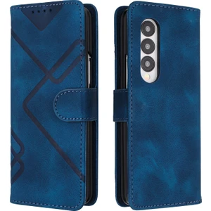 Yihang Boutique Samsung Galaxy Z Fold 4, Kart Yuvası Standlı Flip Cüzdan Pu Deri Manyetik Kapak (Yurt Dışından)
