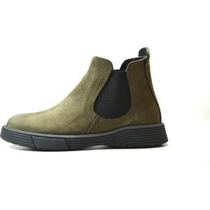 Onlo Ayakkabı ER.223 Deri Nubuk Haki Lastikli Erkek Casual Bot Özel Numara