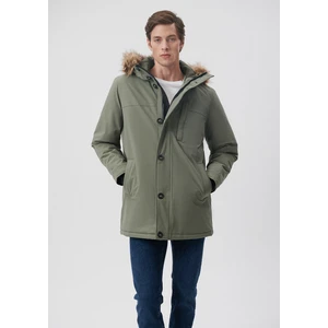 Kapüşonlu Yeşil Parka 010463-85485