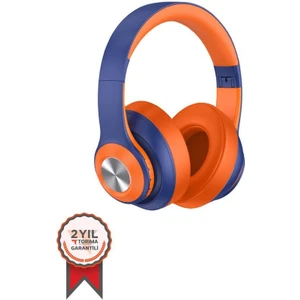 Sn-85 Kablosuz Kulaklık Bluetooth 5.1 Turuncu-Lacivert