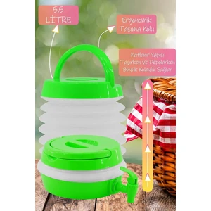 Moonlight Outdoor Musluklu Katlanır Su Bidonu Outdoor Akordiyon Kamp Su Kovası Çeşme Piknik Damacana