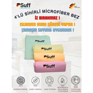 4 Adet Sihirli Microfiber Genel Temizlik Bezi | Her Alanda Farklı Renk | Almanya Ödüllü ( 42 x 68 )