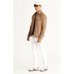 ALTINYILDIZ CLASSICS Erkek Bej Standart Fit Normal Kesim Gömlek Yaka Mont