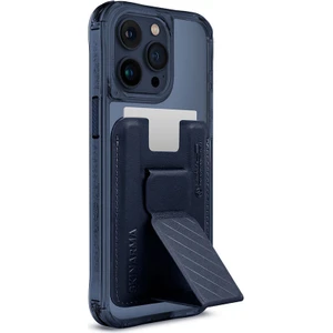 iPhone 15 Pro Uyumlu Kılıf Skinarma Şeffaf Magsafe Şarj Özellikli Kado Kartlıklı Saido Kapak Mavi