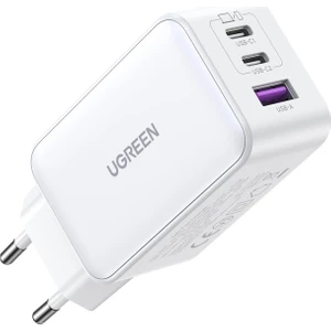 65W USB Type-C Qc 4.0 Pd 3.0 Ganx 3 Portlu Hızlı Şarj Cihazı Beyaz