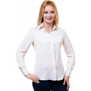 Exve Exclusive Beyaz Basic Sade Tek Renk Uzun Kollu Kadın Gömlek