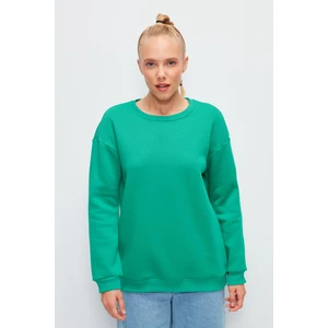 Muni Muni Bisiklet Yaka Düz Renk Sweatshirt