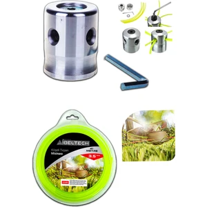 Germany Style Tırpan Örümcek Başlığı ve 6 Köşe 3.5 mm 41 Metre Tırpan Misinası Sağlam Dayanıklı Misina Ibeltech