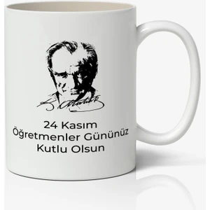 Nostaljik Lezzetler 24 Kasım Öğretmenler Günü Tasarımlı Kupa Bardak Baskılı Kahve Kupa Bardak Model 10
