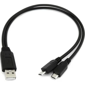 Temiz Pazar Micro USB Y Kablo Data Power Çevirici Dönüştürücü Çoklayıcı Kablo