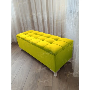 Yeni Model Lüks Çizgi Kapitoneli Sandıklı Puf Bench (120*45)