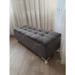 Yeni Model Lüks Çizgi Kapitoneli Sandıklı Puf Bench (110*45)