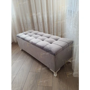 Yeni Model Lüks Çizgi Kapitoneli Sandıklı Puf Bench (100*45)