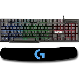 KB-68 Blast Aydınlatmalı Q Oyuncu Klavyesi + Logitech Bilek Destekli Profesyonel Oyuncu Gaming 70 cm Klavye Altlık Bileklik Pad