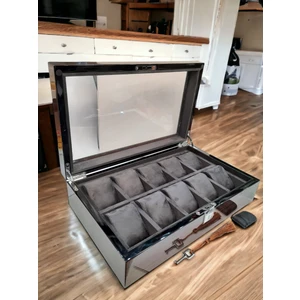 Stand Market  Saat Kutusu Özel Üretim Ahşap Damarlı Model 10'lu