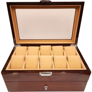 Stand Market  Saat Kutusu Özel Üretim Maun 24'lü Çekmeceli