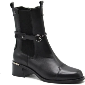 2352402K Topuklu Tokalı Klasik Deri Kadın Bot