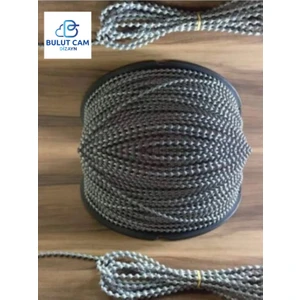 Bulut Dizayn 10 Metre Cam Balkon Plastik Boncuklu İp Zincirleri Boncuk Çapı 4.5 mm Gri