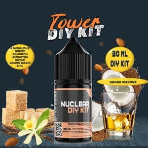 Nuclear Kimya Tower Dıy Kit Kavrulmuş Badem Bourbon Gıda Aroması ( 6 ml Aroma Içerir ) 30 ml