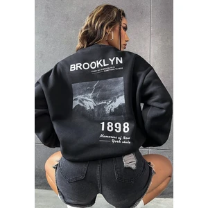 Only Trendwear 1898 Baskılı Bisiklet Yaka Sweatshirt