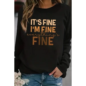 Only Trendwear Fine Baskılı Bisiklet Yaka Sweatshirt