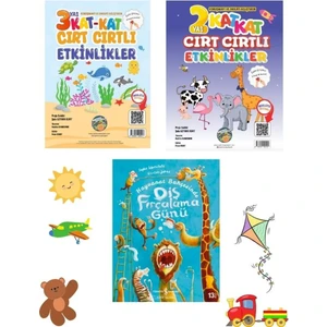 3 Kitap, Ingilizce Destekli- 2-3 Yaş Kat Kat Cırt Cırtlı Etkinlikler, Iş Kültür Diş Fırçalama