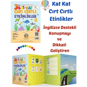 Kat Kat Cırt Cırtlı Etkinlik Kitabı-3 Yaş-Ingilizce Destekli -Konuşmayı ve Dikkati Geliştiren