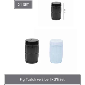 Fıçı Tuzluk ve Biberlik 2 Li Set