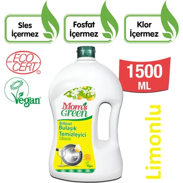 Mom's Green Bitkisel Bulaşık Temizleyici Limon 1500