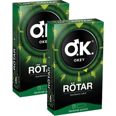 Okey O.K. 10'lu Rötar Etkili Prezervatif 2 Kutu Geçiktirici Etkiyle Kullanıma