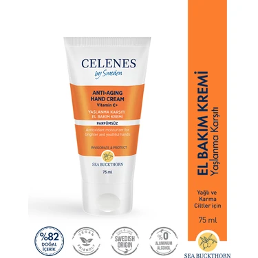 Celenes By Sweden Oblepikha El Kremi 75 ml Kırışıklık Karşıtı Nemlendirici Paraben ve Alkol