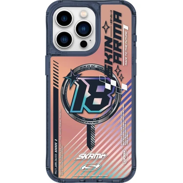 iPhone 15 Pro Max Uyumlu Skinarma Magsafe Şarj Özellikli Sticker Yapıştırmalı Drift Kapak - Mavi