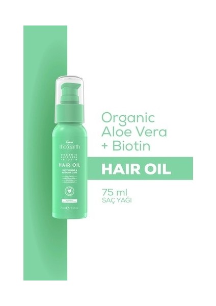 Organic Aloe Vera +Biotin Saç Yağı 75 ml x2