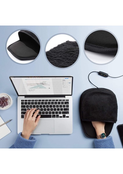 USB El Isıtıcı Isıtmalı Fare Mat Isıtıcı Kış Sıcak Mouse Pad El Isıtma Kapağı Yumuşak Peluş (Yurt Dışından)