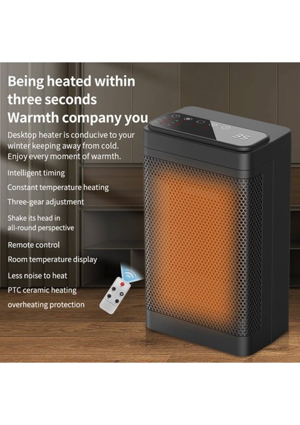 Elektrikli Isıtıcı Masaüstü Mini Ptc Isıtıcılar Ev Uzaktan Kumanda Hızlı Isı Isıtıcı Sessiz Isıtıcı Ingiltere Tak (Yurt Dışından)
