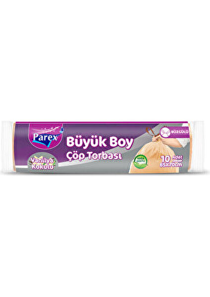 (  5  Adet  )  Parex Ekonomik Büzgülü Vanilya Kokulu Çöp Torbası 10'lu Büyük Boy