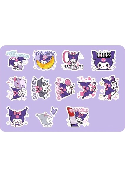 Kuromi Sanrio Sticker Set - 4 Sayfa 86 Adet Etiket modelleri