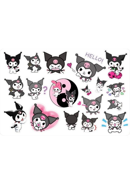 Kuromi Sanrio Sticker Set - 4 Sayfa 86 Adet Etiket indirimleri